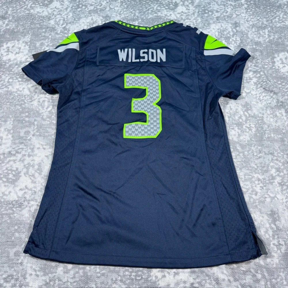 Nike Seattle Seahawks Russell Wilson Jersey Women M Navy Blue NFL Football 3